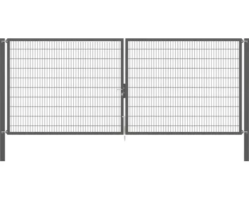 Stabgitter-Doppeltor ALBERTS Flexo Plus 8/6/8 500 x 200 cm inkl. Pfosten 10 x 10 cm anthrazit