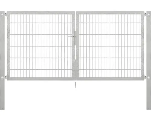 Stabgitter-Doppeltor ALBERTS Flexo Plus 8/6/8 250 x 120 cm inkl. Pfosten 8 x 8 cm feuerverzinkt