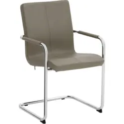 Armlehnstuhl in Aluminium Lederlook