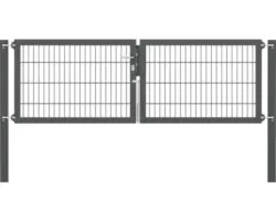 Stabgitter-Doppeltor ALBERTS Flexo Plus 8/6/8 250 x 80 cm inkl. Pfosten 8 x 8 cm anthrazit