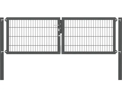 Stabgitter-Doppeltor ALBERTS Flexo Plus 8/6/8 250 x 80 cm inkl. Pfosten 8 x 8 cm anthrazit
