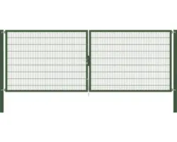 Stabgitter-Doppeltor ALBERTS Flexo Plus 8/6/8 500 x 180 cm inkl. Pfosten 10 x 10 cm grün