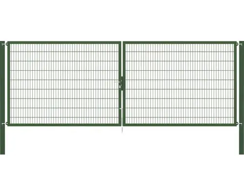 Stabgitter-Doppeltor ALBERTS Flexo Plus 8/6/8 500 x 180 cm inkl. Pfosten 10 x 10 cm grün