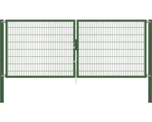 Stabgitter-Doppeltor ALBERTS Flexo Plus 8/6/8 400 x 160 cm inkl. Pfosten 10 x 10 cm grün