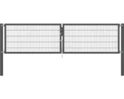 Stabgitter-Doppeltor ALBERTS Flexo Plus 8/6/8 400 x 100 cm inkl. Pfosten 10 x 10 cm anthrazit