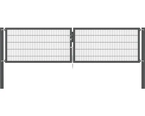 Stabgitter-Doppeltor ALBERTS Flexo Plus 8/6/8 400 x 100 cm inkl. Pfosten 10 x 10 cm anthrazit
