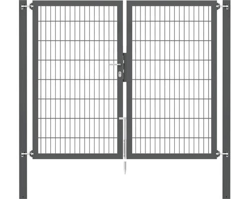 Stabgitter-Doppeltor ALBERTS Flexo Plus 8/6/8 200 x 160 cm inkl. Pfosten 8 x 8 cm anthrazit