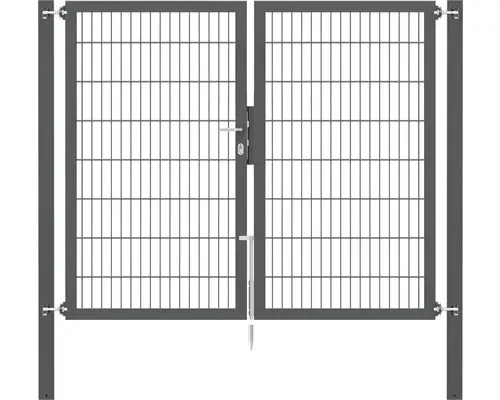 Stabgitter-Doppeltor ALBERTS Flexo Plus 8/6/8 200 x 160 cm inkl. Pfosten 8 x 8 cm anthrazit