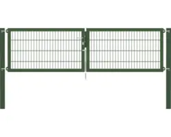 Stabgitter-Doppeltor ALBERTS Flexo Plus 8/6/8 300 x 80 cm inkl. Pfosten 10 x 10 cm grün