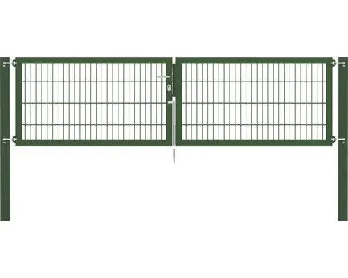 Stabgitter-Doppeltor ALBERTS Flexo Plus 8/6/8 300 x 80 cm inkl. Pfosten 10 x 10 cm grün