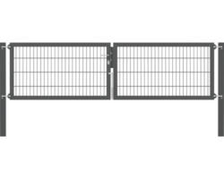 Stabgitter-Doppeltor ALBERTS Flexo Plus 8/6/8 300 x 80 cm inkl. Pfosten 10 x 10 cm anthrazit