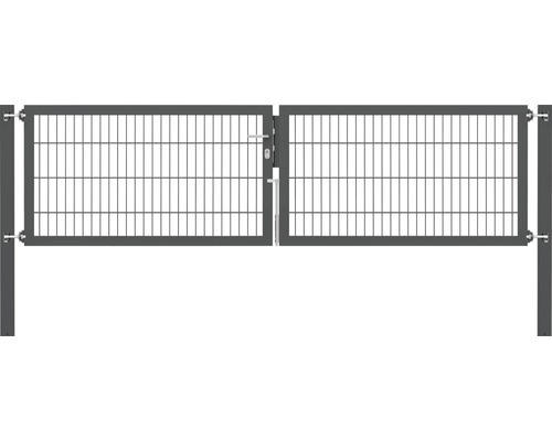 Stabgitter-Doppeltor ALBERTS Flexo Plus 8/6/8 300 x 80 cm inkl. Pfosten 10 x 10 cm anthrazit