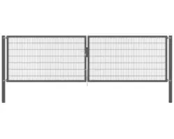 Stabgitter-Doppeltor ALBERTS Flexo Plus 8/6/8 500 x 140 cm inkl. Pfosten 10 x 10 cm anthrazit
