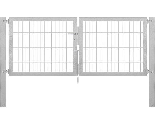 Stabgitter-Doppeltor ALBERTS Flexo Plus 8/6/8 200 x 80 cm inkl. Pfosten 8 x 8 cm feuerverzinkt