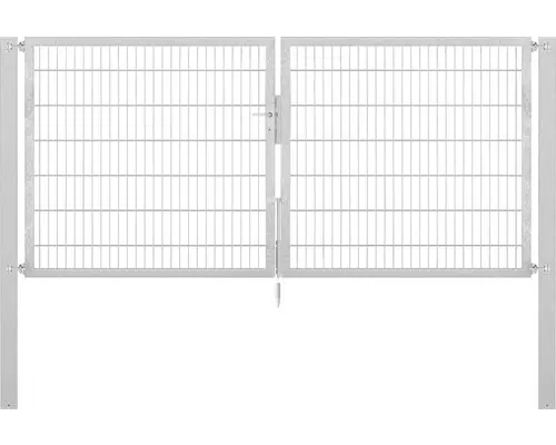 Stabgitter-Doppeltor ALBERTS Flexo Plus 8/6/8 300 x 140 cm inkl. Pfosten 10 x 10 cm feuerverzinkt