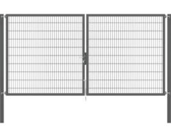 Stabgitter-Doppeltor ALBERTS Flexo Plus 8/6/8 400 x 200 cm inkl. Pfosten 10 x 10 cm anthrazit