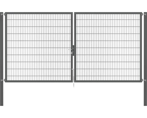 Stabgitter-Doppeltor ALBERTS Flexo Plus 8/6/8 400 x 200 cm inkl. Pfosten 10 x 10 cm anthrazit