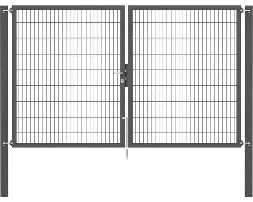 Stabgitter-Doppeltor ALBERTS Flexo Plus 8/6/8 300 x 180 cm inkl. Pfosten 10 x 10 cm anthrazit