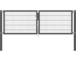 Stabgitter-Doppeltor ALBERTS Flexo Plus 8/6/8 300 x 100 cm inkl. Pfosten 10 x 10 cm anthrazit