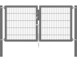 Stabgitter-Doppeltor ALBERTS Flexo Plus 8/6/8 200 x 100 cm inkl. Pfosten 8 x 8 cm anthrazit