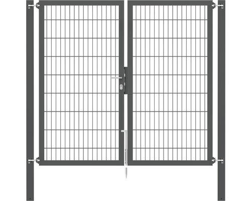 Stabgitter-Doppeltor ALBERTS Flexo Plus 8/6/8 200 x 180 cm inkl. Pfosten 8 x 8 cm anthrazit