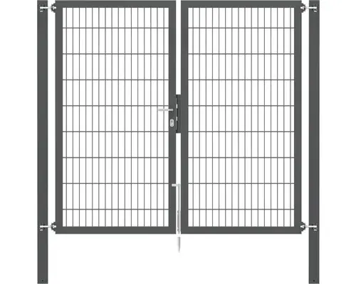 Stabgitter-Doppeltor ALBERTS Flexo Plus 8/6/8 200 x 180 cm inkl. Pfosten 8 x 8 cm anthrazit