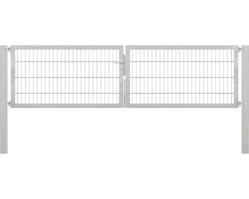 Stabgitter-Doppeltor ALBERTS Flexo Plus 8/6/8 300 x 80 cm inkl. Pfosten 10 x 10 cm, feuerverzinkt