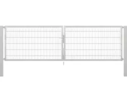 Stabgitter-Doppeltor ALBERTS Flexo Plus 8/6/8 400 x 120 cm inkl. Pfosten 10 x 10 cm feuerverzinkt