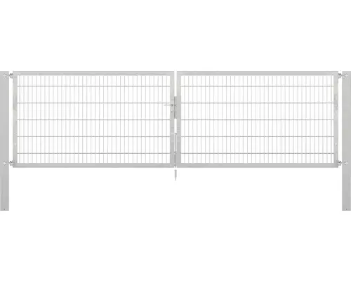 Stabgitter-Doppeltor ALBERTS Flexo Plus 8/6/8 400 x 120 cm inkl. Pfosten 10 x 10 cm feuerverzinkt