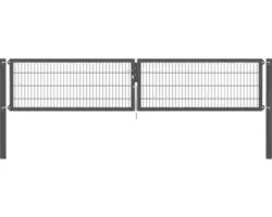 Stabgitter-Doppeltor ALBERTS Flexo Plus 8/6/8 400 x 80 cm inkl. Pfosten 10 x 10 cm anthrazit