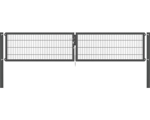 Stabgitter-Doppeltor ALBERTS Flexo Plus 8/6/8 400 x 80 cm inkl. Pfosten 10 x 10 cm anthrazit