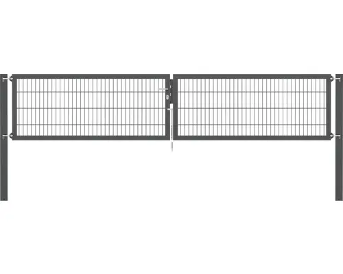 Stabgitter-Doppeltor ALBERTS Flexo Plus 8/6/8 400 x 80 cm inkl. Pfosten 10 x 10 cm anthrazit