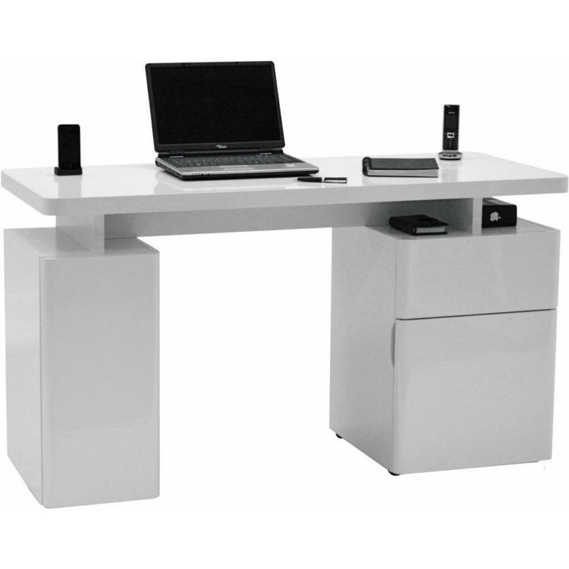 Schreibtisch 140/55/76 cm in Weiß