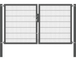 Stabgitter-Doppeltor ALBERTS Flexo Plus 8/6/8 250 x 140 cm inkl. Pfosten 8 x 8 cm anthrazit