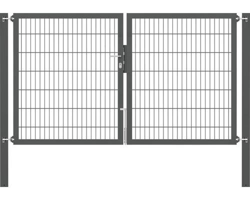 Stabgitter-Doppeltor ALBERTS Flexo Plus 8/6/8 250 x 140 cm inkl. Pfosten 8 x 8 cm anthrazit