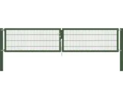Stabgitter-Doppeltor ALBERTS Flexo Plus 8/6/8 400 x 80 cm inkl. Pfosten 10 x 10 cm grün