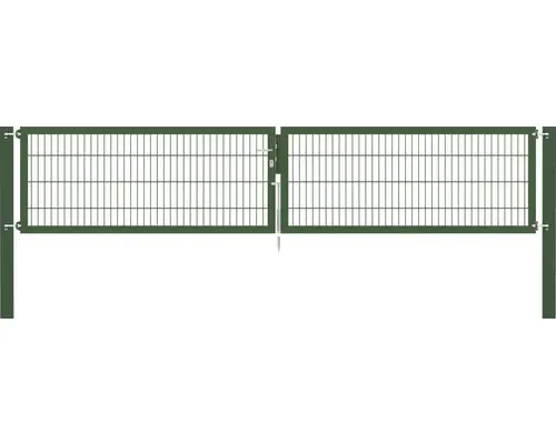Stabgitter-Doppeltor ALBERTS Flexo Plus 8/6/8 400 x 80 cm inkl. Pfosten 10 x 10 cm grün