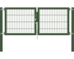 Stabgitter-Doppeltor ALBERTS Flexo Plus 8/6/8 200 x 80 cm inkl. Pfosten 8 x 8 cm grün