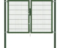 Stabgitter-Doppeltor ALBERTS Flexo Plus 8/6/8 200 x 140 cm inkl. Pfosten 8 x 8 cm grün