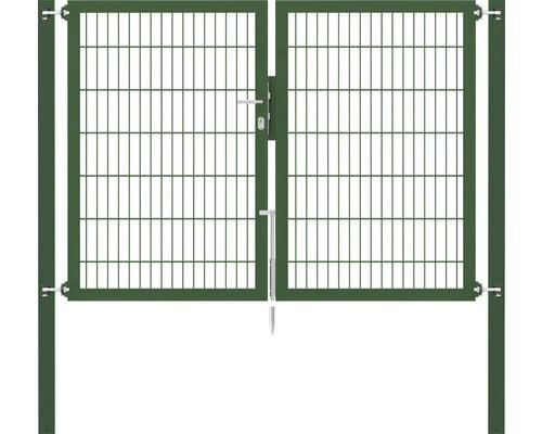 Stabgitter-Doppeltor ALBERTS Flexo Plus 8/6/8 200 x 140 cm inkl. Pfosten 8 x 8 cm grün