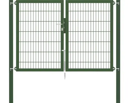 Stabgitter-Doppeltor ALBERTS Flexo Plus 8/6/8 200 x 140 cm inkl. Pfosten 8 x 8 cm grün
