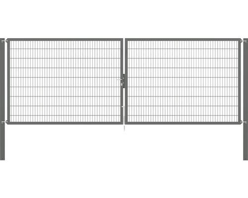 Stabgitter-Doppeltor ALBERTS Flexo Plus 8/6/8 500 x 180 cm inkl. Pfosten 10 x 10 cm anthrazit