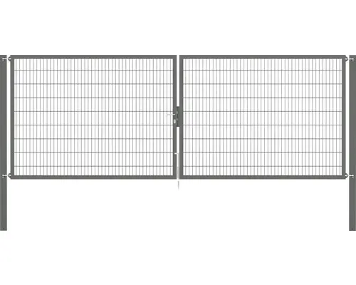 Stabgitter-Doppeltor ALBERTS Flexo Plus 8/6/8 500 x 180 cm inkl. Pfosten 10 x 10 cm anthrazit