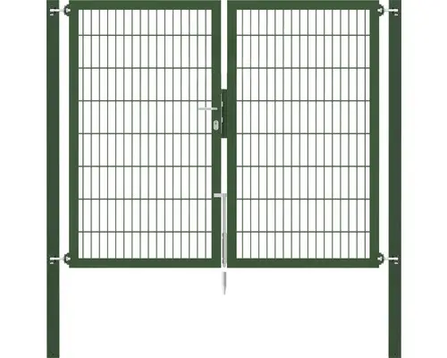 Stabgitter-Doppeltor ALBERTS Flexo Plus 8/6/8 200 x 160 cm inkl. Pfosten 8 x 8 cm grün