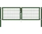 Hornbach Stabgitter-Doppeltor ALBERTS Flexo Plus 8/6/8 250 x 80 cm inkl. Pfosten 8 x 8 cm grün