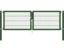 Stabgitter-Doppeltor ALBERTS Flexo Plus 8/6/8 250 x 80 cm inkl. Pfosten 8 x 8 cm grün