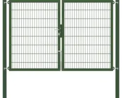 Stabgitter-Doppeltor ALBERTS Flexo Plus 8/6/8 250 x 160 cm inkl. Pfosten 8 x 8 cm grün