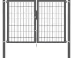 Hornbach Stabgitter-Doppeltor ALBERTS Flexo Plus 8/6/8 200 x 140 cm inkl. Pfosten 8 x 8 cm anthrazit