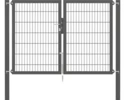 Stabgitter-Doppeltor ALBERTS Flexo Plus 8/6/8 200 x 140 cm inkl. Pfosten 8 x 8 cm anthrazit