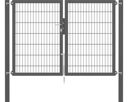 Stabgitter-Doppeltor ALBERTS Flexo Plus 8/6/8 200 x 140 cm inkl. Pfosten 8 x 8 cm anthrazit